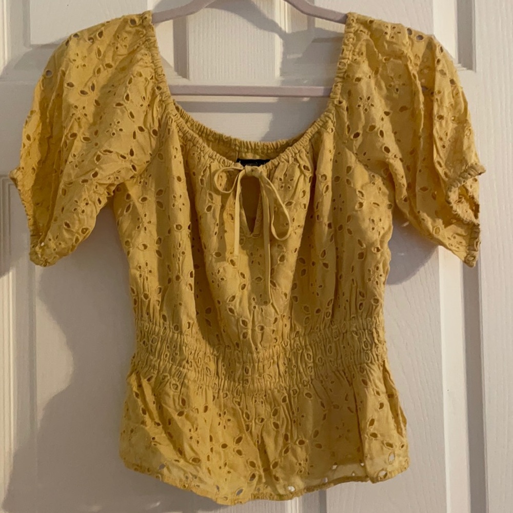 Abercrombie and Fitch eyelet top